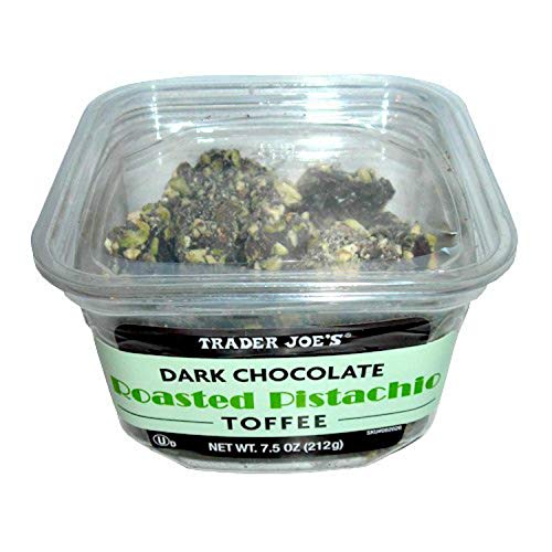 Trader Joe's Dark Chocolate Roasted Pistachio Toffee, 7.5 oz. Pack of