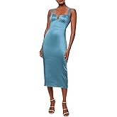 Lulus Womens Gemma Satin U Front Dress