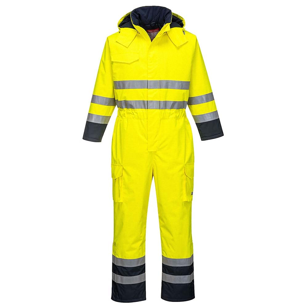 Portwest Bizflame Rain Hi-Vis Multi Coverall, Size: S, Colour: Yellow/Navy, S775YNRS