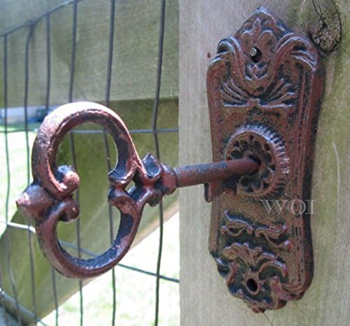 Cast Iron Antique Victorian Style Key Hole Lock Wall Door Mount Metal Art Décor