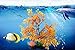 Anleo Artificial Aquarium Ornament Plant Aquatic Decor Tree/Underwater Plastic Trees for Home Office Saltwater Tropical Fish Tank Decorations (Yellow)