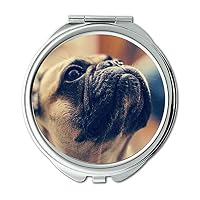 Yanteng Mirror,Travel Mirror,Gerda French Bulldog Dog Portrait Model View,Pocket Mirror,Portable Mirror