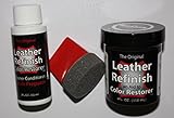 Leather Repair Kit / Leather Color Kit / Cleaner / Color Restorer / Sponge Applicator (Leather Repair) (Vinyl Repair) (Leather Dye) (Black)