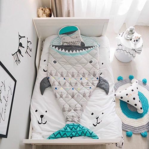 YaYi Sleeping Bag Kids Toddler Nursery 100% Cotton Quilted Slumber Bag Nap Mat Blanket Soft Warm Girl Boy Sleep Sack for Travel Sleepovers (Fish #3)