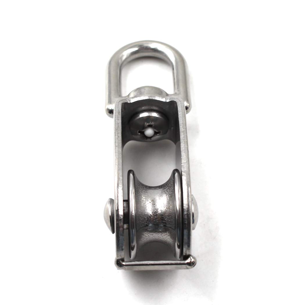 M25 Wire Rope Single Pulley Block 304 Stainless Steel Roller Pulley Bearing Roller Pack of 2 Loading:150KG - Image 4