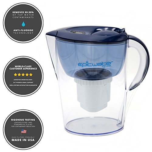 Epic Pure Water Filter Pitcher Navy Blue