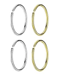 14K Gold Plated Small Hoop Earrings for Cartilage