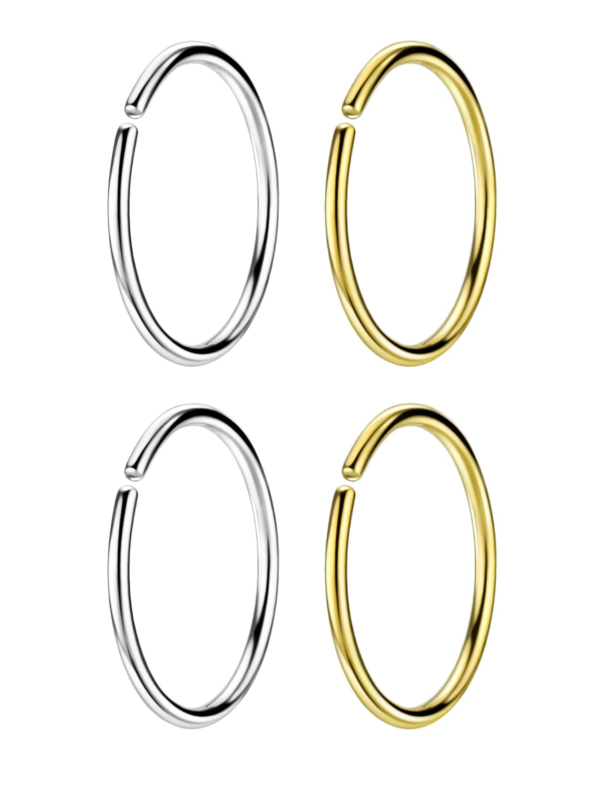 14K Gold Plated Small Hoop Earrings for Cartilage