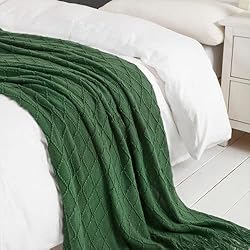 BOURINA Green Throw Blanket Textured Solid Soft