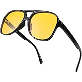 FEISEDY Vintage Retro 70s Plastic Aviator Sunglasses Women Men Classic Large Squared Frame B2751