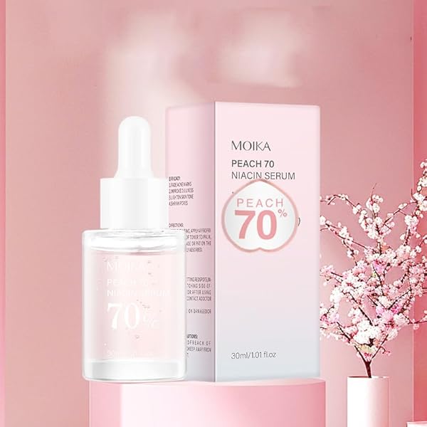 PEACH 70 NIACINAMIDE SERUM, PEACH EXTRACT, VITAMINS C AND E, ENHANCES RADIANCE, HYDRATES SKIN EADIANCE, DEEPLY HYDRATES, REPAIRS AND SOOTHES