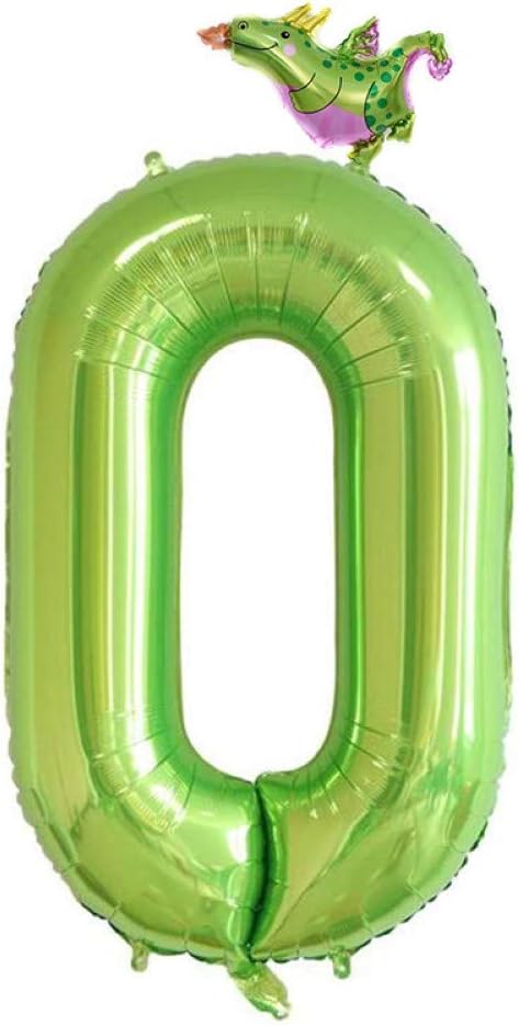 Kalaokei Easter Day Decorative,40inch 0-9 Number Dinosaur Balloons Easter Jungle Party Birthday Day Decoration 2# A