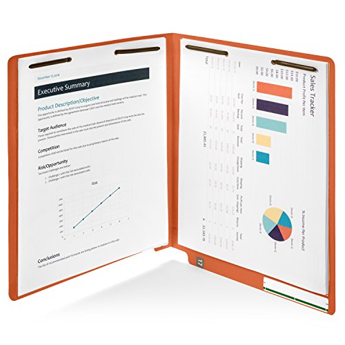 50 End Tab File Folders, Reinforced End Tab, 50 PACK (Orange) - Thumbnail 4