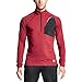Mission Men's VaporActive Stamina Lightweight 1/4 Zip Long Sleeve Pullover, Tibetan Red/Moonless Night, Large