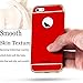 iPhone 5S Case, iPhone 5 Case, iPhone SE Case, COOLQO 3in1 Ultra-Thin Hard Matte Finish Plastic [Tempered Glass Screen Protector] Shockproof Electroplate Cover Skin for Apple iPhone 5SE (Red)