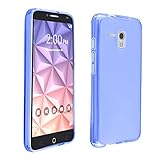 Alcatel One Touch Fierce XL 5054N (Metro PCS, T-Mobile), Luckiefind® Frosted Matte TPU Flexible Thin Gel Cover Case, Stylus Pen, Screen Wiper Accessory (TPU Blue)