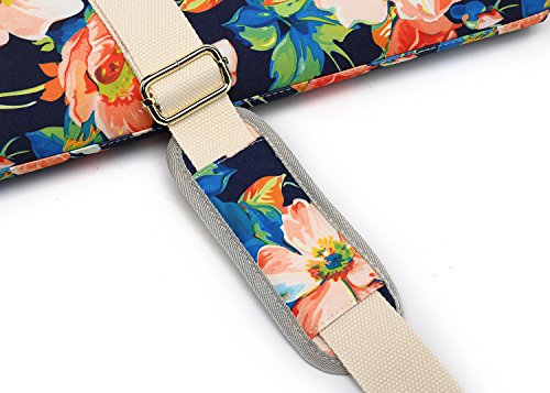 Canvaslove Blue Adenium Obesum Pattern 15 inch Waterproof Laptop Shoulder Messenger Bag Case With Rebound Bubble Protection for 14 inch-15.6 inch laptop Macbook Pro 15 Case Bag - Thumbnail 6