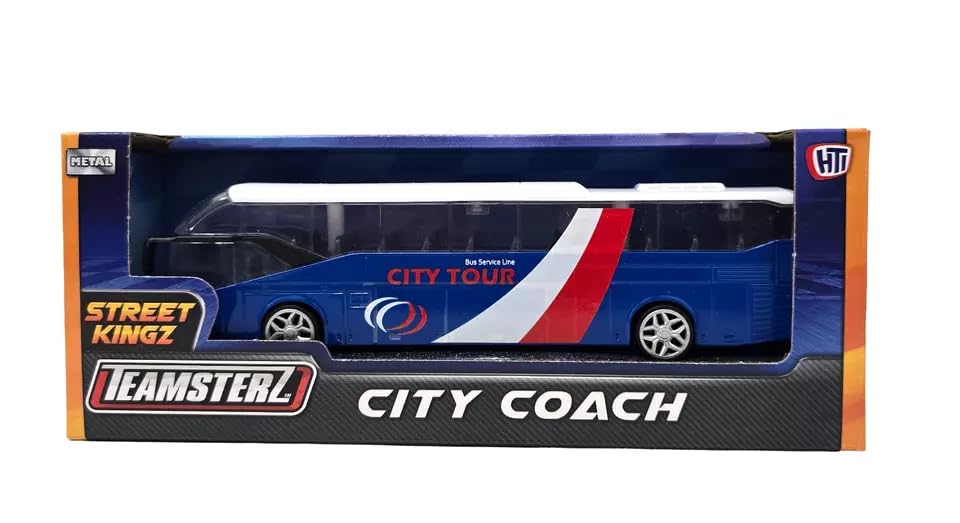 CELINO making your day Celino® City Coach Airport Bus DieCast Toy Model Vehicles Kids Children Toys Freewheeling (Blue)