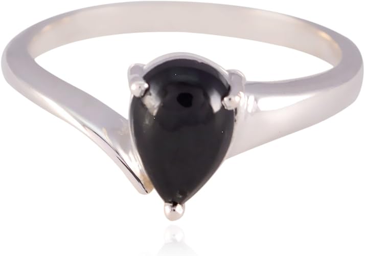 Jolies Pierres Precieuses Poire Cabochon Onyx Noir Anneaux Argent Sterling Noir Onyx Noir Belle Pierres Precieuses Bague Approvisionnement Bijoux Fine Vente Articles Cadeau Pour La Fete Fr Amazon Fr Bijoux