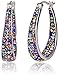 SilverLuxe 925 Sterling Silver Genuine Swarovski Multi Colored Crystal Hoop Earring