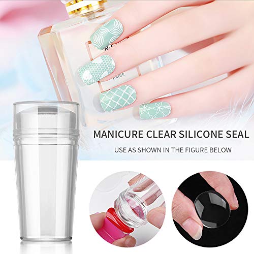 Ownest 6 Colors Nail Art Stamping Polish Kit,Colourful Manicuring Plate Printing Polish Varnish 10ML,with 2 Manicure Nail Stamping Design Plates,1 Clear Nail Stamper - Thumbnail 3