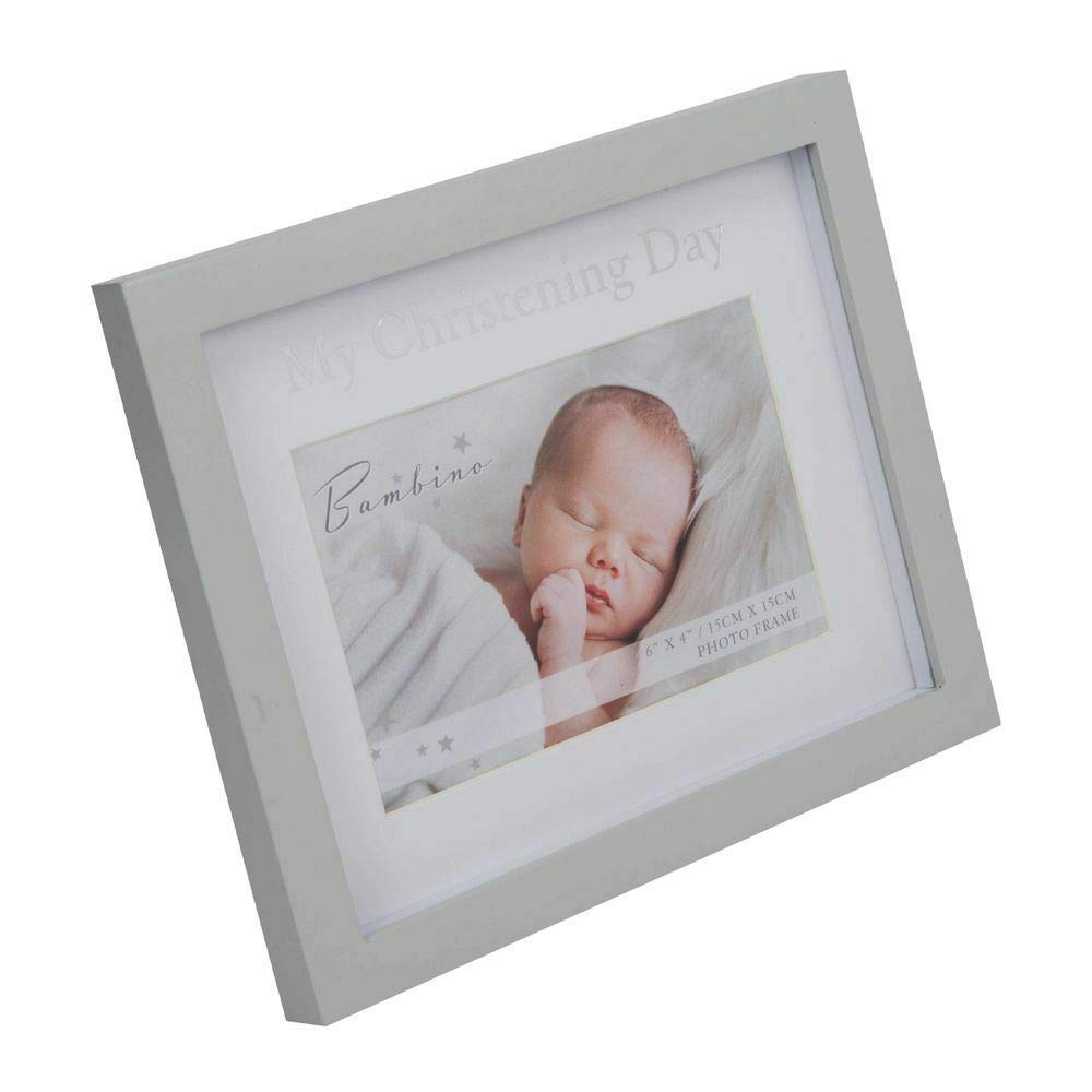 Bambino My Christening Day Pastel Grey Photo Frame 6 x 4" Baby Gift