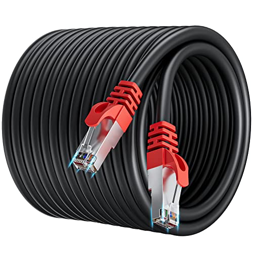 Lan Kabel 40 Meter Outdoor, Cat 7 Netzwerkkabel Hochgeschwindigkeit 10Gbps 600Mhz SFTP Schirmung Ethernet Kabel 40m Gigabit RJ45 Kabel Internet Patch