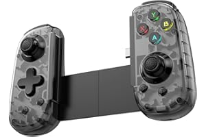 FINGEREVO D6 Mini Mobile Gaming Controller for iOS Android PC Devices, BT5.3 and USB-C Streaming Retractable Gamepad for Phon