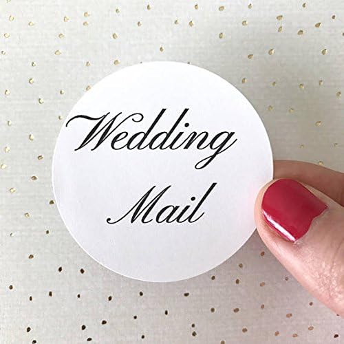 40 Wedding Mail Stickers | Circle Round Label Envelope Seal Save The Date Thank You Gift Bag Cards Package