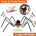 Y- STOP 50 Inch Hairy Halloween Spider,Black Hairy Spider/Tarantula with LED Eyes/Horrible Sound,Best Halloween Decorations