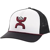 HOOEY Sterling Trucker Hat for Men - Adjustable Snapback Mesh Baseball Cap, Mid-Profile, 6-Panel Western Trucker Hat for Ranch, Work, & Everyday Wear - White/Black