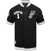 Pro Standard Mens NBA San Antonio Spurs Victor Wembanyama #1 Classic Player Button Down Black/Gray XL
