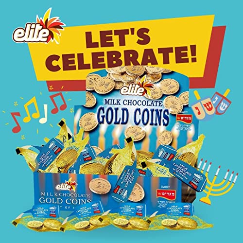 Elite Milk Chocolate Gold Coins, Individually Wrapped, Mesh Bags Filled