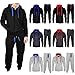Janisramone New Kids Boys Contrast Drawcord Fleece Hooded Top Bottom Set Jogging Tracksuit
