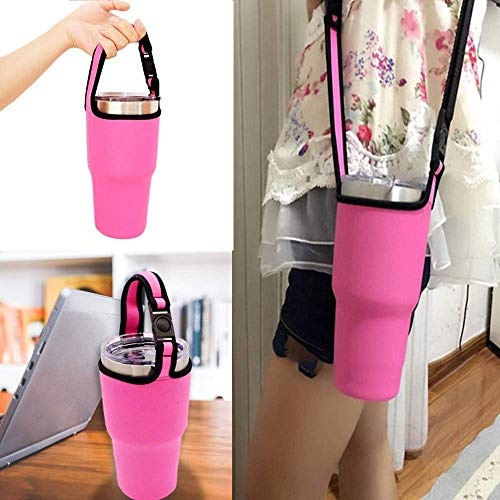 YouZi Tumbler 30 oz Carrier Handle Bag w/Shoulder Strap Fit for Rtic, Atlin, Ozark Trail,YETI Rambler 30 oz Insulated Tumbler Coffee Cup (Fish -Fish)