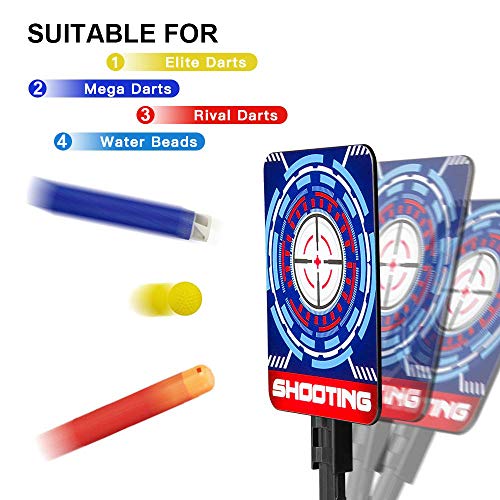 (2019 Updated Edition) Electric Digital targer for Nerf Guns,Scoring Auto Reset Nerf Target for Shooting with Wonderful Light Sound Effect for Nerf Guns Blaster N-Strike Elite/Mega/Rival Series