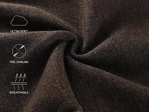 ESTEPOBA MEN’S CASUAL LONG SLEEVE HENLEY SWEATSHIRT KNIT FLEECE ACTIVE SPORTS HOODIE PULLOVER HEATHER CHARCOAL XL