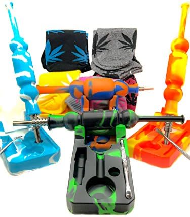 Travel Silicone Honey Straw with 14mm Ti tip Nectar C with free pair leaf socks