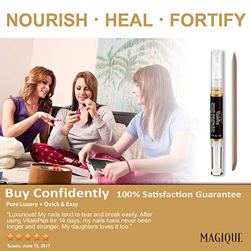 Cuticle Oil Pen & Nail Strengthener - Nail Oil & Nail Guardian Serum - Cuticle Softener Oil Pens with Vitamins A & E - Natural Nails Treatment - 1 Pen - Magique VitalePen .07oz - Thumbnail 4