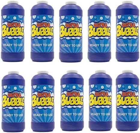 Uncle Bubble Ready-to-use Bubble Solution 236 Millilitres (8 Fluid Ounces). Instant Play Bubble Solution Liquid For Giant Bubble Wands, Bubble Machines, Bubble Blowers. (Pack of 10 Bottles)