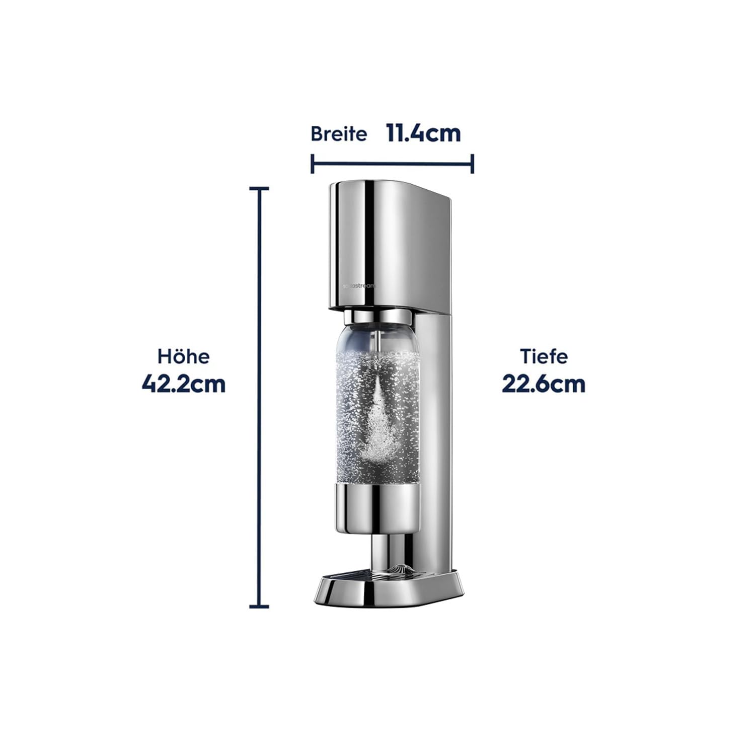 Sodastream ENSO Wassersprudler, Edelstahl Wassersprudler mit Quick Connect CO2-System, inkl. 1 CO2-Zylinder für bis zu 60L Sprudelwasser und 1 ENSO Sprudlerflasche, Sprudelwasser Maschine, Silber 3