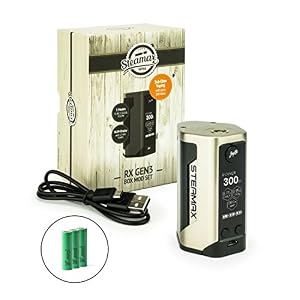 Steamax Wismec RX Gen3 Akkuträger 300 Watt + 3 x Akku (je 2500 mAh) Mod-Box-Set (edelstahl)
