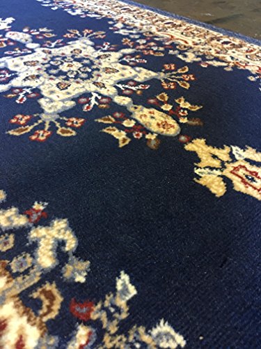 Traditional Persian Area Rug Dark Navy Blue Design 510 (31 inch X 15 feet 8 inch)