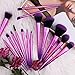 DUcare Makeup Brush Set Professional Makeup Brushes Premium Synthetic Kabuki Brush for Foundation Concealer Eye Lip Face Blending Cosmetic Kit 15Pcs (Pink)