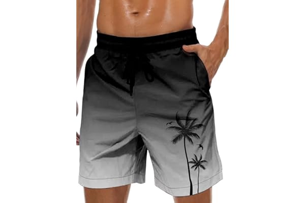 Lzzidou Hawaiian print swim trunks