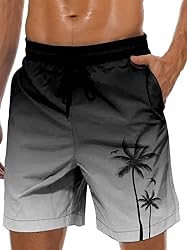 Lzzidou Men's Swim Trunks Quick Dry Hawaiian Board