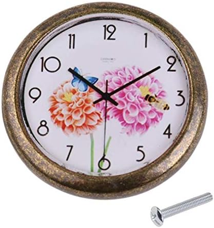Classic Clock Door Drawer Bin Pull Knob Closet Wardrobe DIY Handle Flowers#3