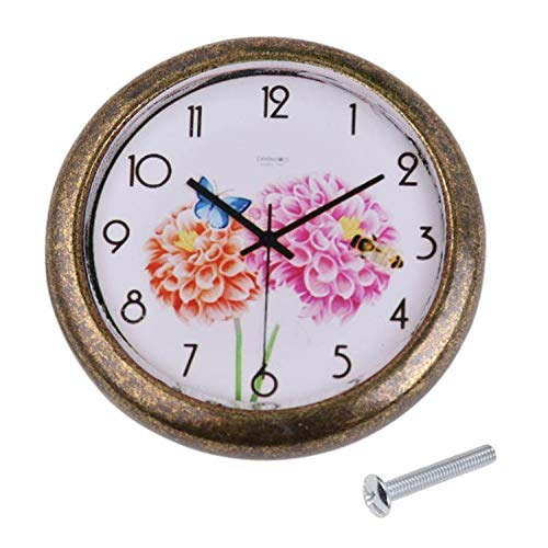 Classic Clock Door Drawer Bin Pull Knob Closet Wardrobe DIY Handle Flowers#3