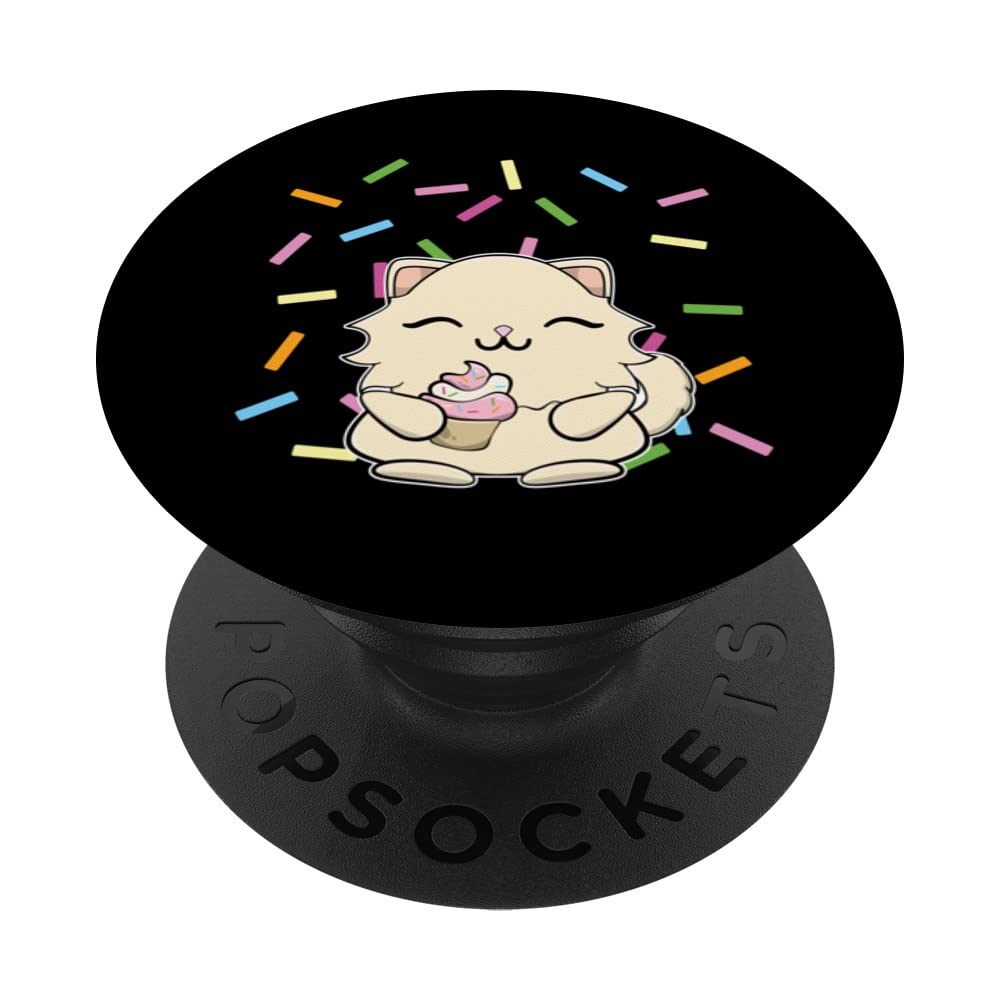 Persian Cat Anime Kitten Ice Cream Candy PopSockets Swappable PopGrip