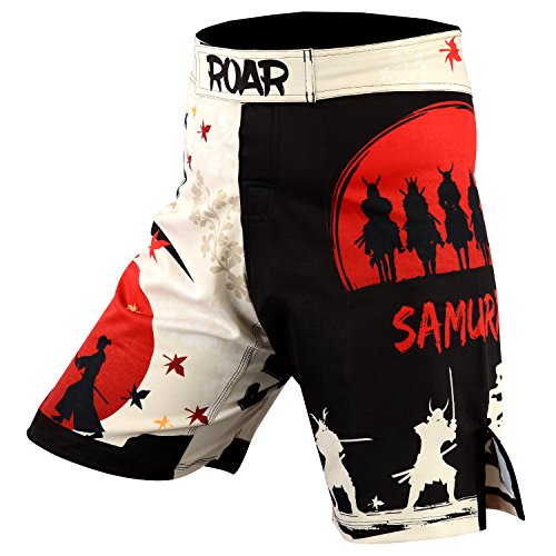 Roar Boxing Mixed Martial Arts MMA Cage Fighting Shorts BJJ Grappling No GI Wear (Samurai, XLarge)